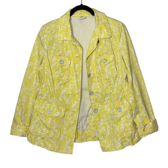 Cabi Jacket Women's Size Small Yellow Daisies Field Jacket #5160 Button Up - Picture 2 of 16
